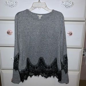 Gray lace sweater